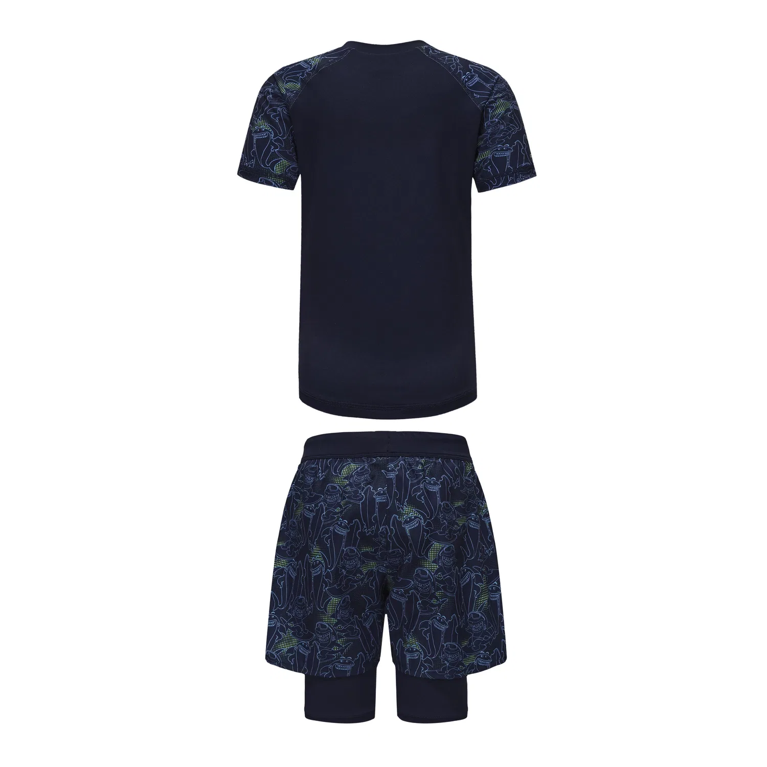 Детский комплект для плавания облегающий All Kids' DECATHLON, Gray Blue/Dark Navy Blue — фото 3