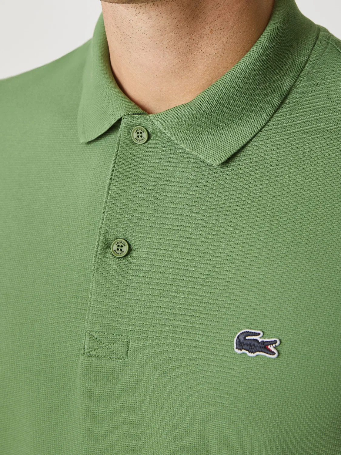 Lacoste Светло-зеленая рубашка-поло стандартного кроя с короткими рукавами — фото 4