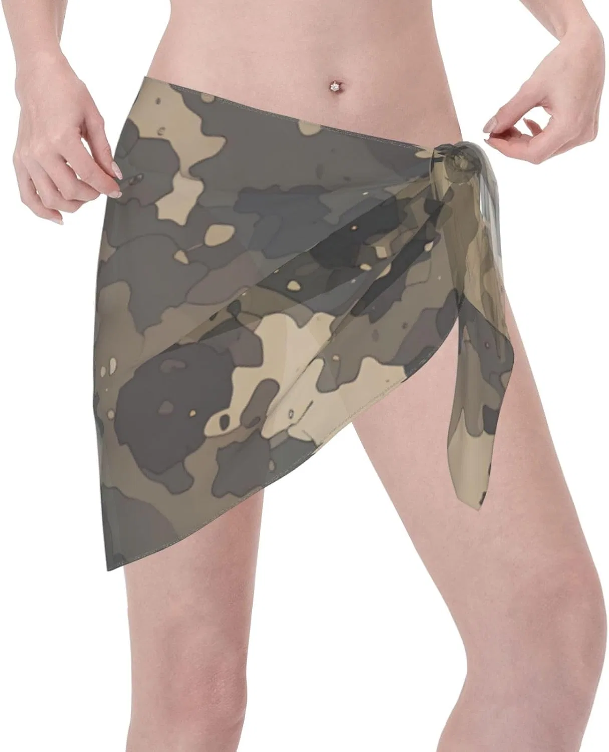 Женская пляжная накидка с принтом кактуса, Generic, Olive Green/Black — фото 3