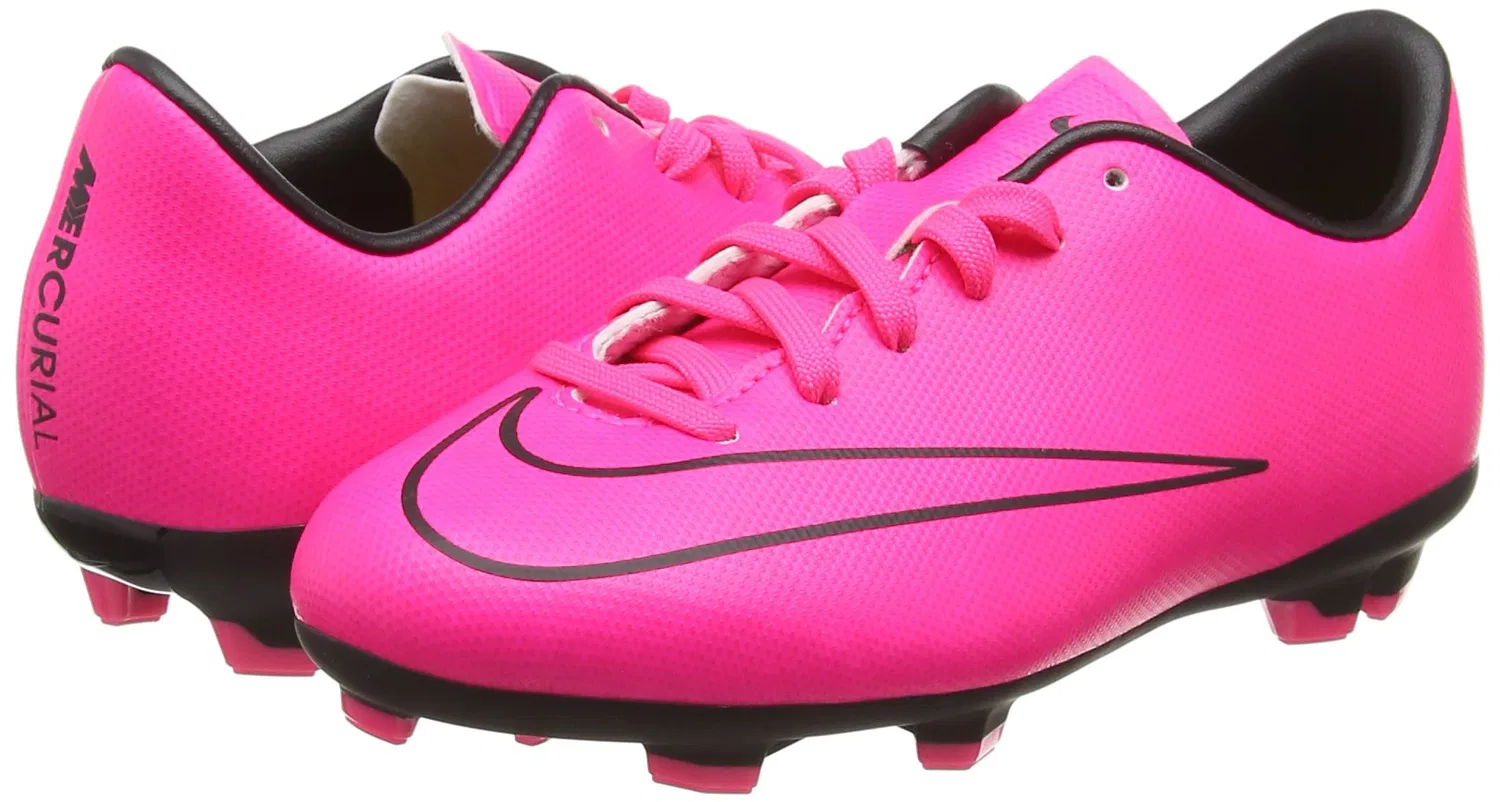 Детские бутсы для девочек Mercurial Victory V Fg NIKE, Pink Hyper Pink Hyper Pink Black — фото 2