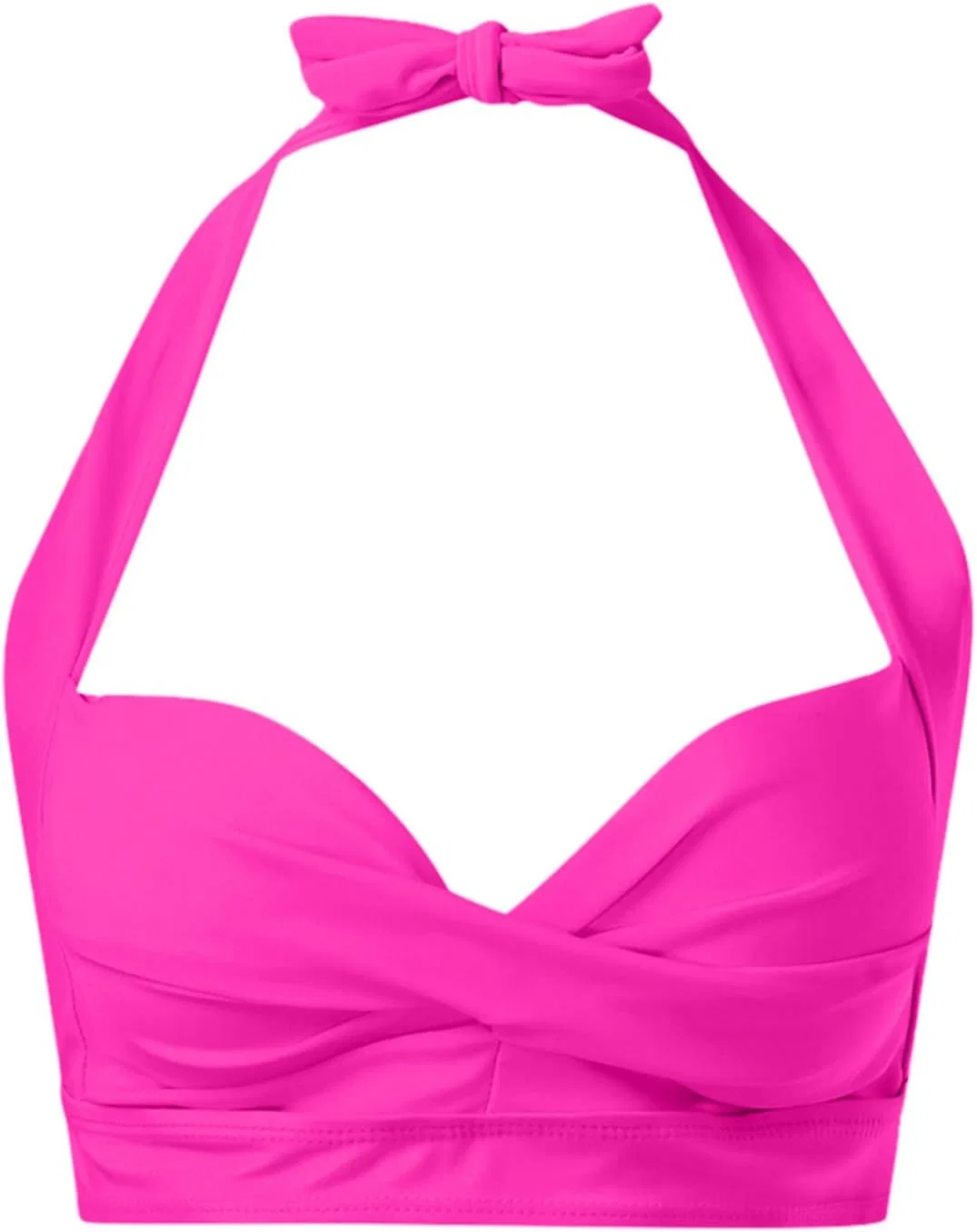 Женский танкини-топ с вырезом и закруткой, Hot Pink — фото 4