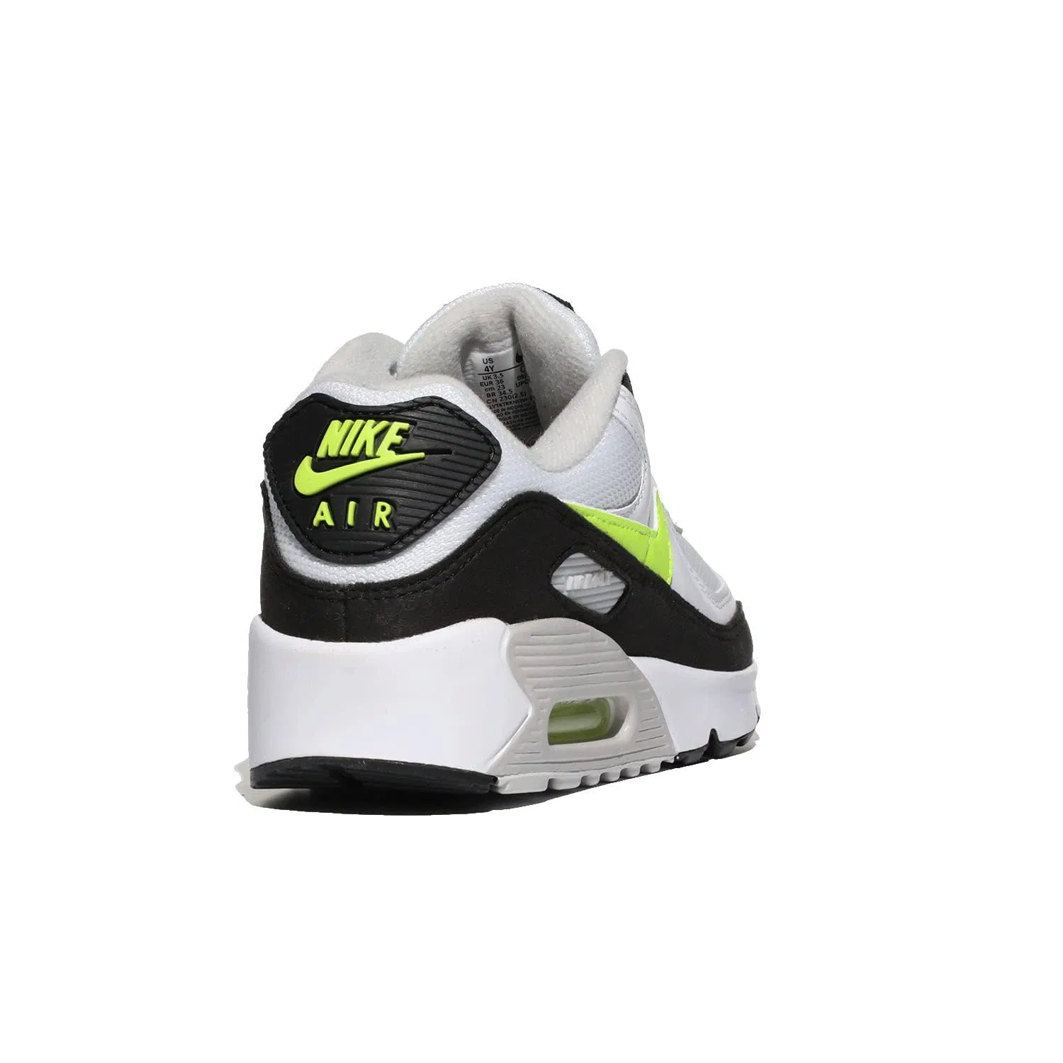 Детские кроссовки для мальчиков с мемори-пеной Air Max 90 NIKE, White Lime Warm Black Grey Neutral — фото 3