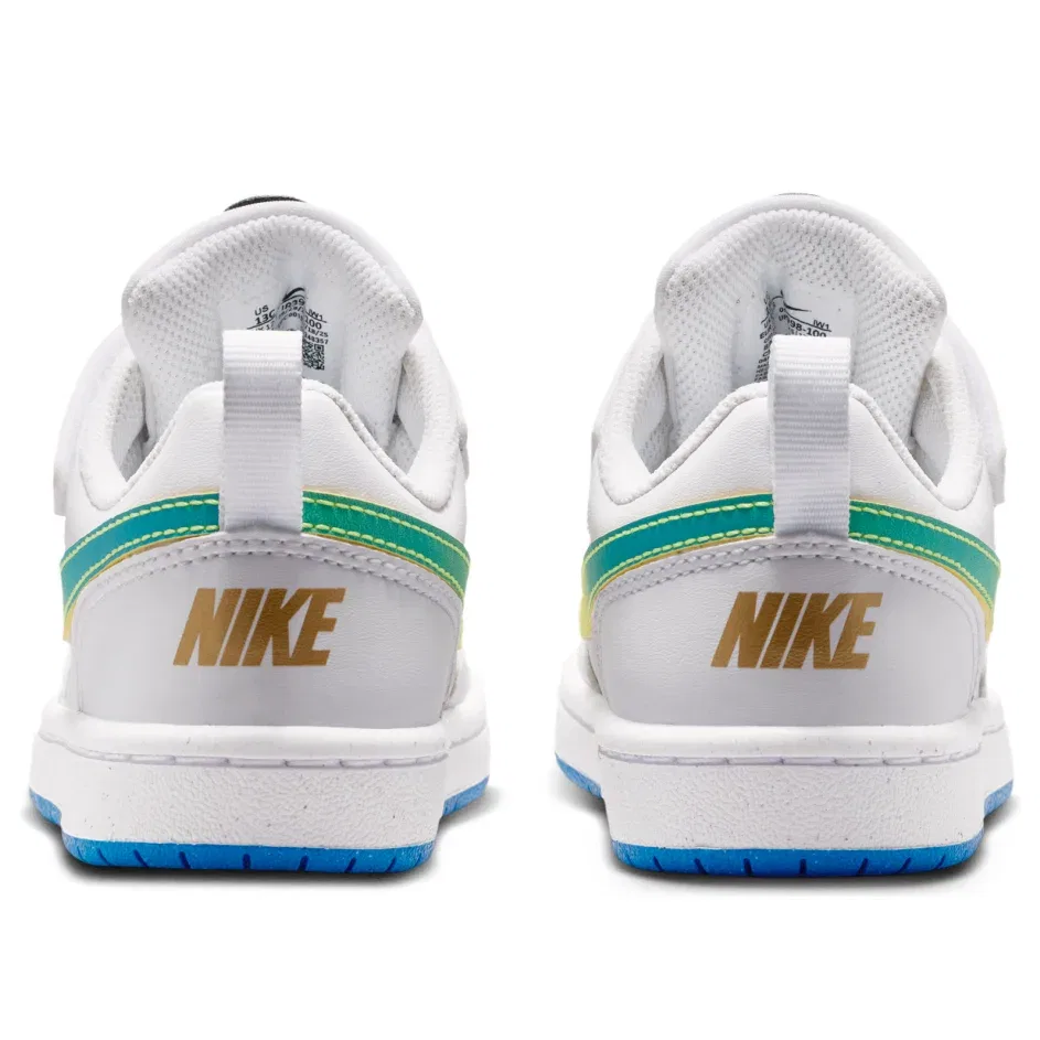 Детские кроссовки с синтетическим верхом Court Borough Low 'White SoarSonic Yellow' Nike, White/Soar/Sonic Yellow — фото 3