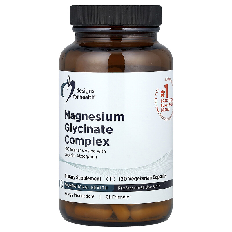 

Designs For Health, Magnesium Glycinate Complex, 300 mg, 120 Vegetarian Capsules (150 mg per Capsule)