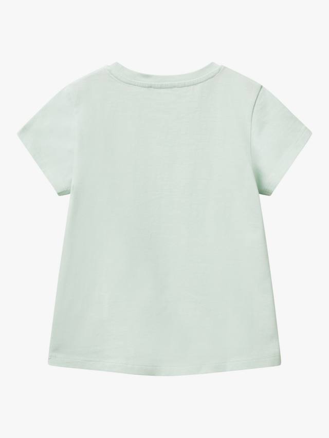 Детская футболка с пайетками и принтом солнцезащитных очков Benetton, Teal Green — фото 2