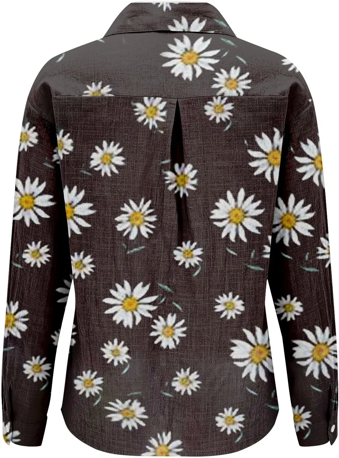 Блуза с цветочным принтом Women's Long Sleeve Printed Button Down Shirt, коричневый — фото 3