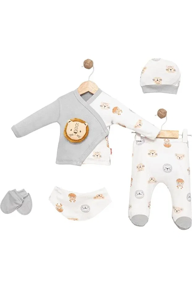 Детский комплект для новорожденных хлопковый Baby Lion And Toy, Yukobaby Bebeğiniz Için En Doğalı, Gray — фото 2