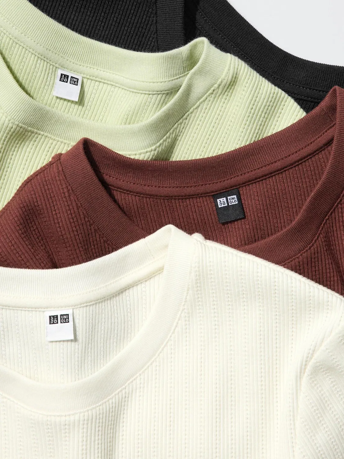 Футболка с коротким рукавом ребристая Uniqlo, сине-фиолетовый — фото 3