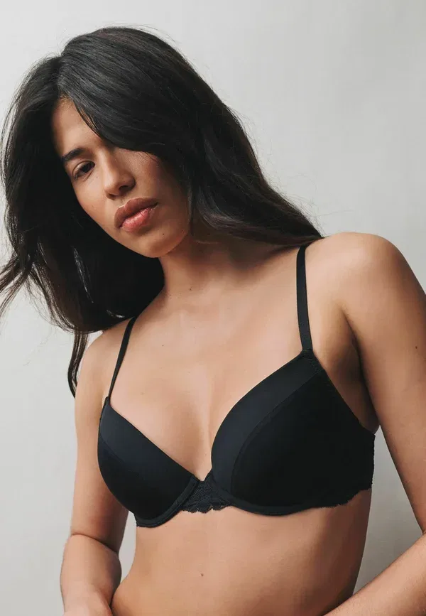 Бюстгальтер push-up с поролоном, Regular Fit - push-up bra Next black, white, белый/черный — фото 4