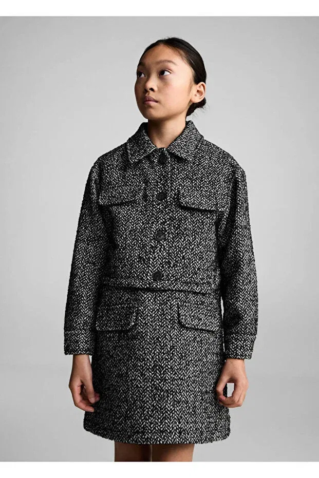 Детская куртка для девочек с длинным рукавом Mango Kids, Black