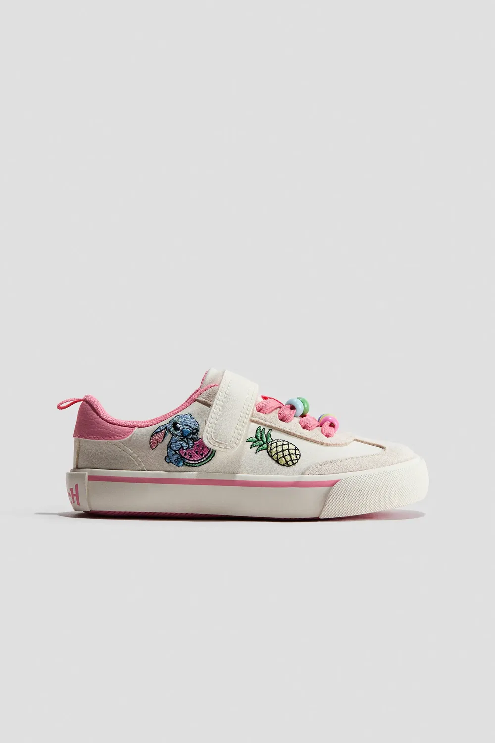 Детские кроссовки barefoot с широким носком H&M, Light Beige/Lilo & Stitch