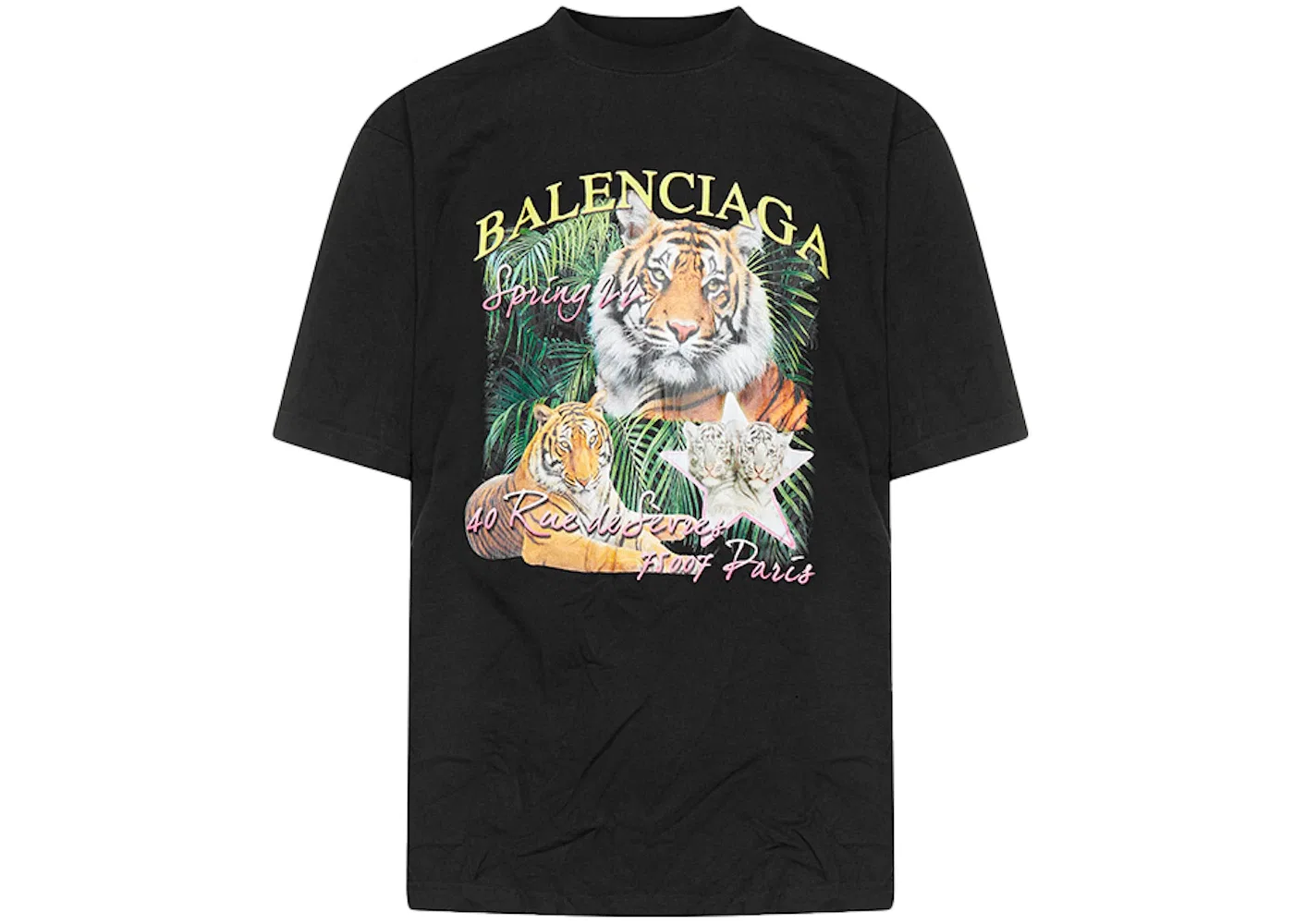 Мужская футболка с принтом Year Of The Tiger Balenciaga, Black/Multi