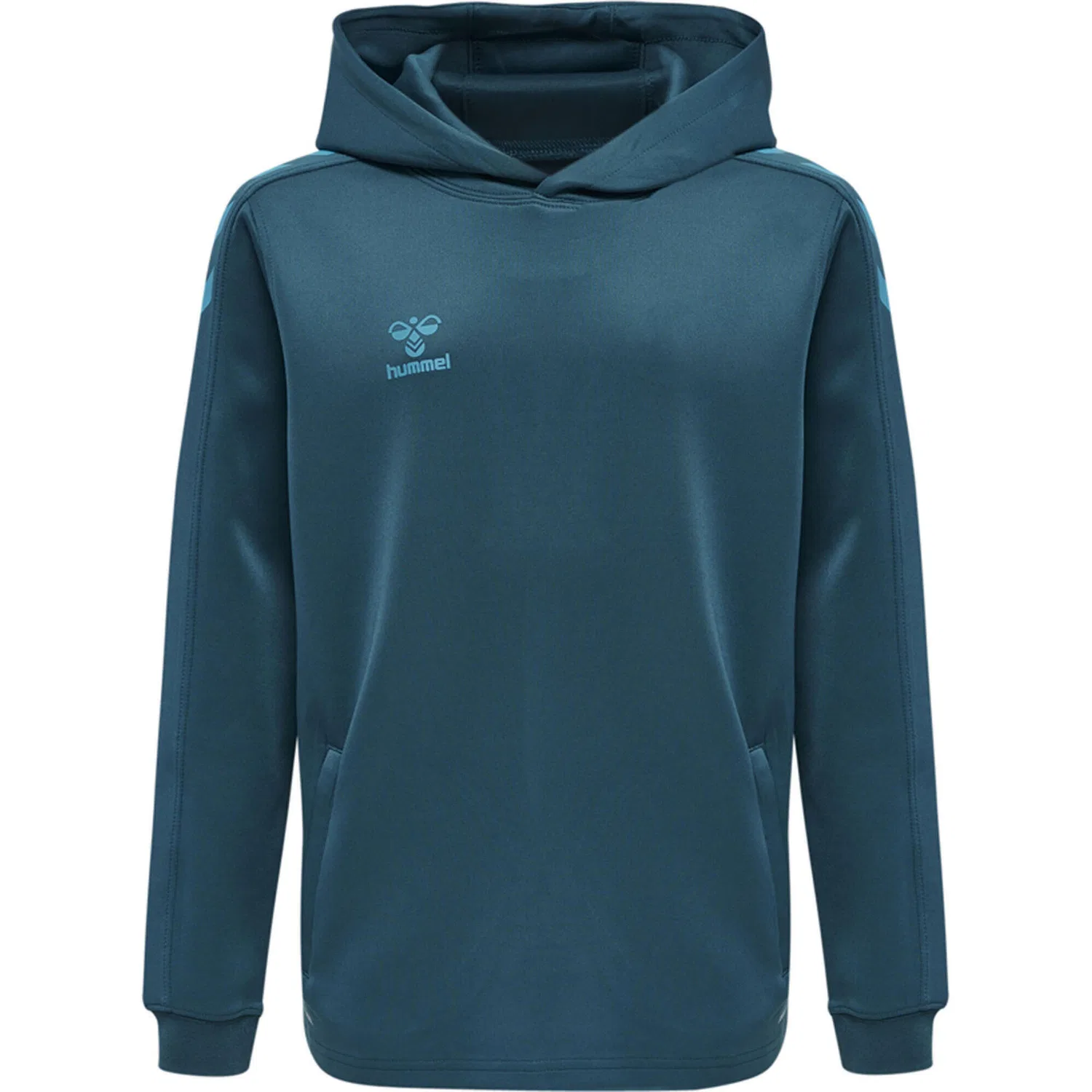 Детское худи с капюшоном hmlCORE XK POLY KIDS SWEAT HOODIE Hummel, Wasserblau Pastellblau Berlinerblau — фото 2