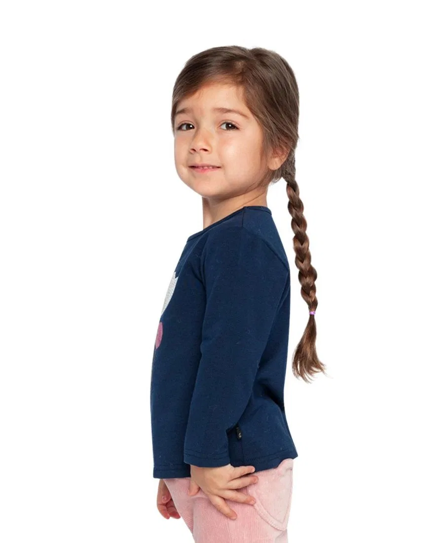 Детская футболка с длинным рукавом и принтом Deux par Deux, Royal Blue And Pink — фото 4