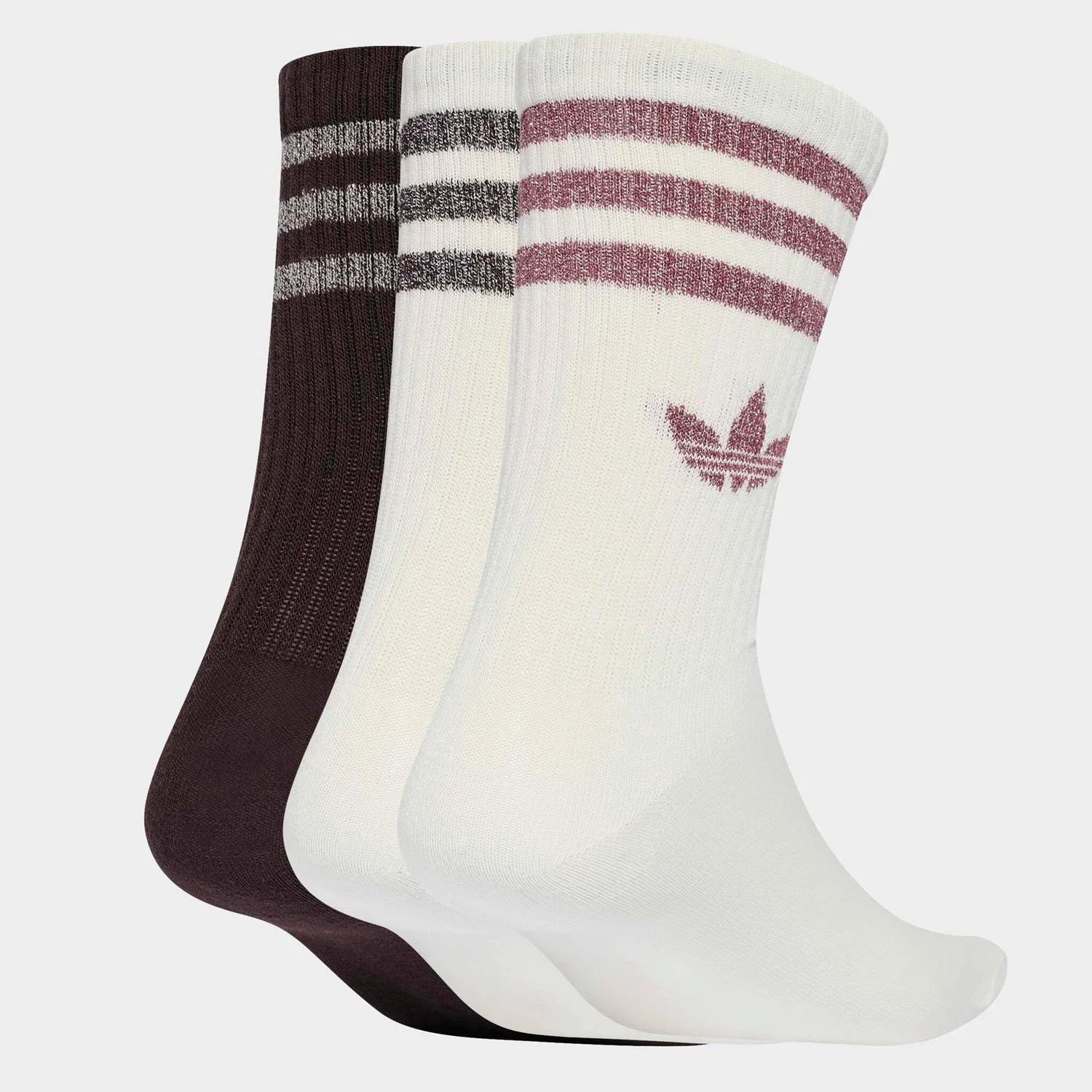 Женские спортивные носки с тремя полосками Adidas Originals, Off White/Aurora Coffee — фото 2
