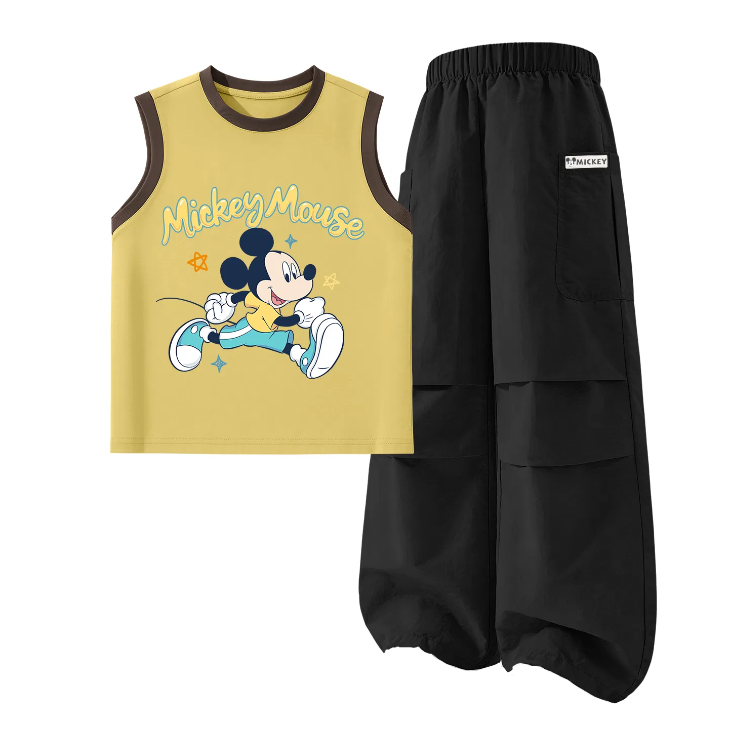 Детский спортивный костюм с круглым вырезом, Disney, Diyuehu Brown Yellow+Dihu Long Hook-and-Loop K Black