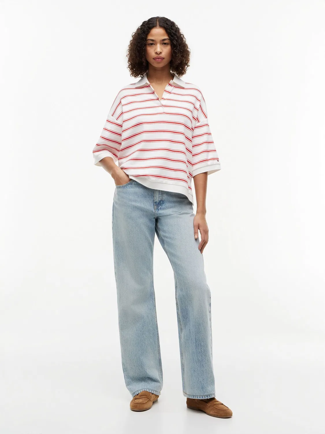 Поло свободного кроя Tommy Hilfiger, красный — фото 3