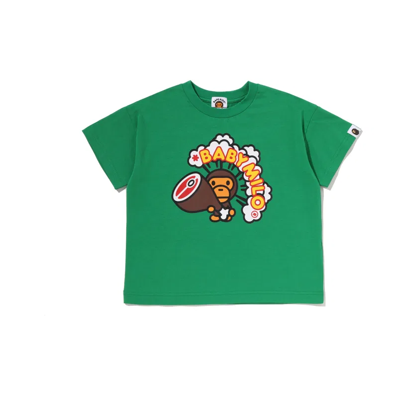 Детская футболка с круглым вырезом A BATHING APE, Green GRX