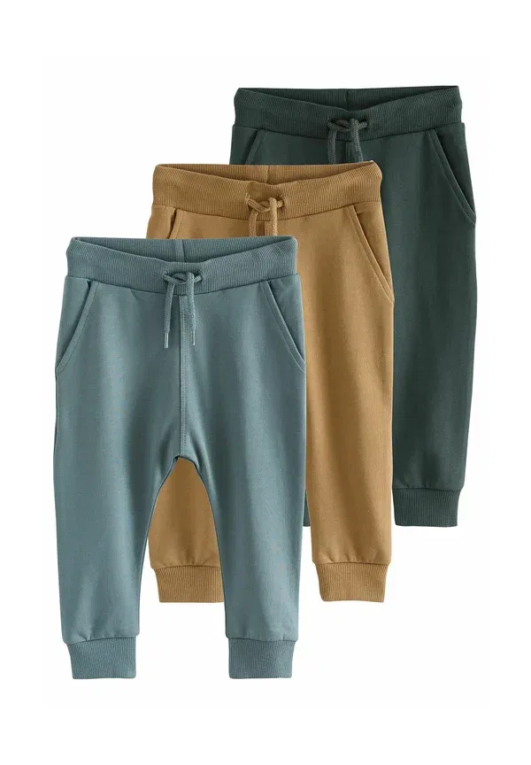 Комплект из 3 брюк спортивных Super Joggers, Next, синий, коричневый, серый