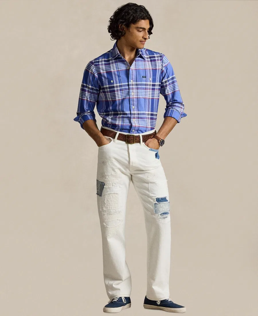 Мужская классическая рубашка из хлопка Polo Ralph Lauren, Blue Red Multi — фото 2