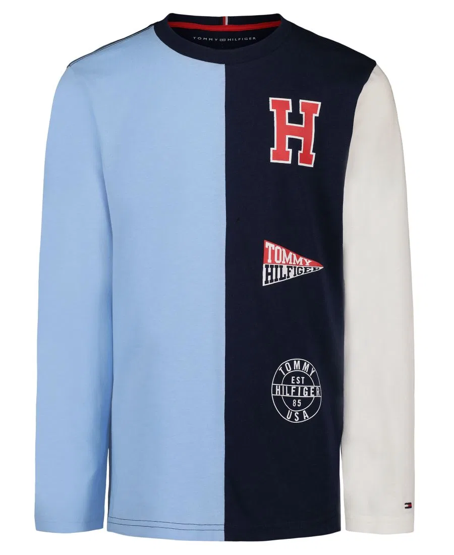 Лонгслив с цветовыми блоками и логотипом Tommy Hilfiger, Navy Blazer — фото 4