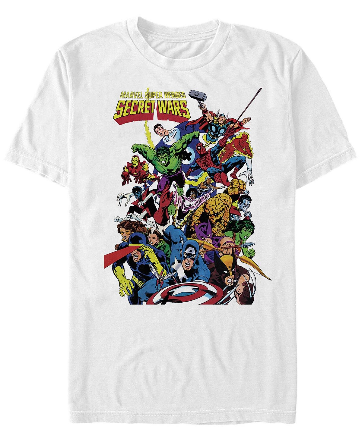 

Обложка marvel men's classic comics super heroes secret wars, футболка с коротким рукавом Fifth Sun, белый