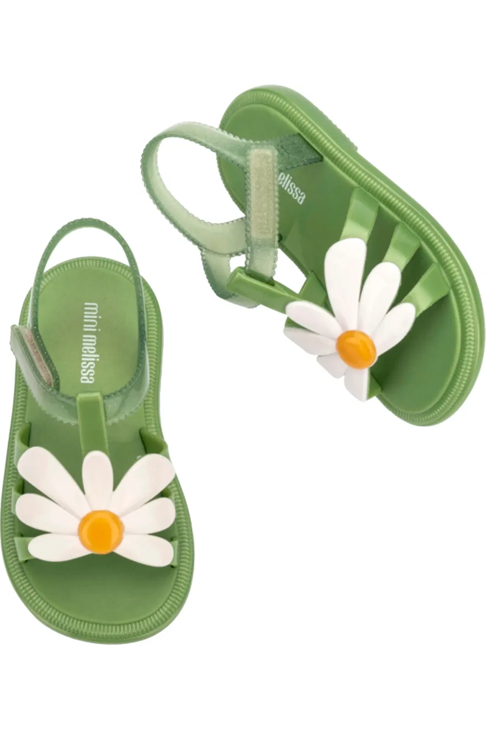 Детские сандалии с цветочными аппликациями Hip Bloomy Mini Melissa, зеленый — фото 3