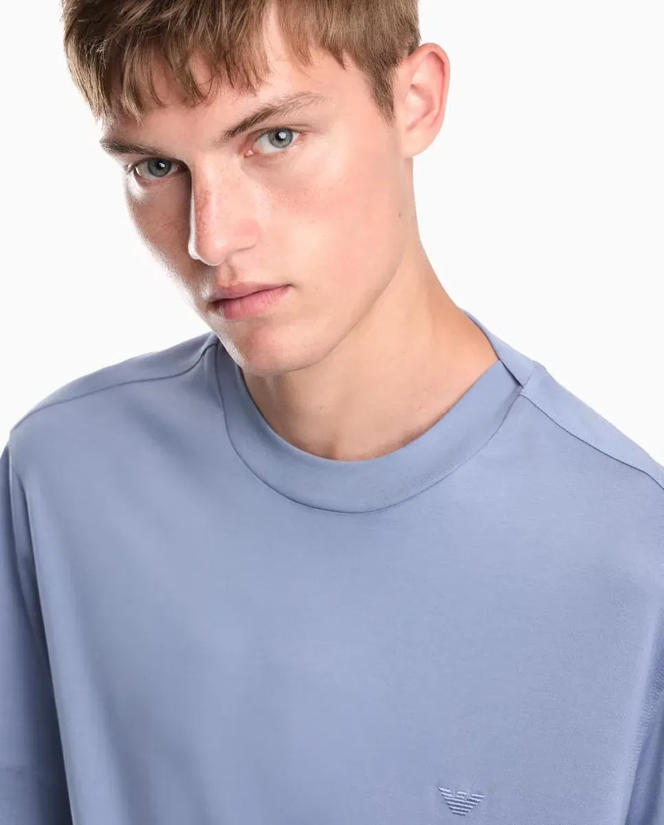Мужская футболка с коротким рукавом с логотипом Emporio Armani, Azul Claro — фото 3