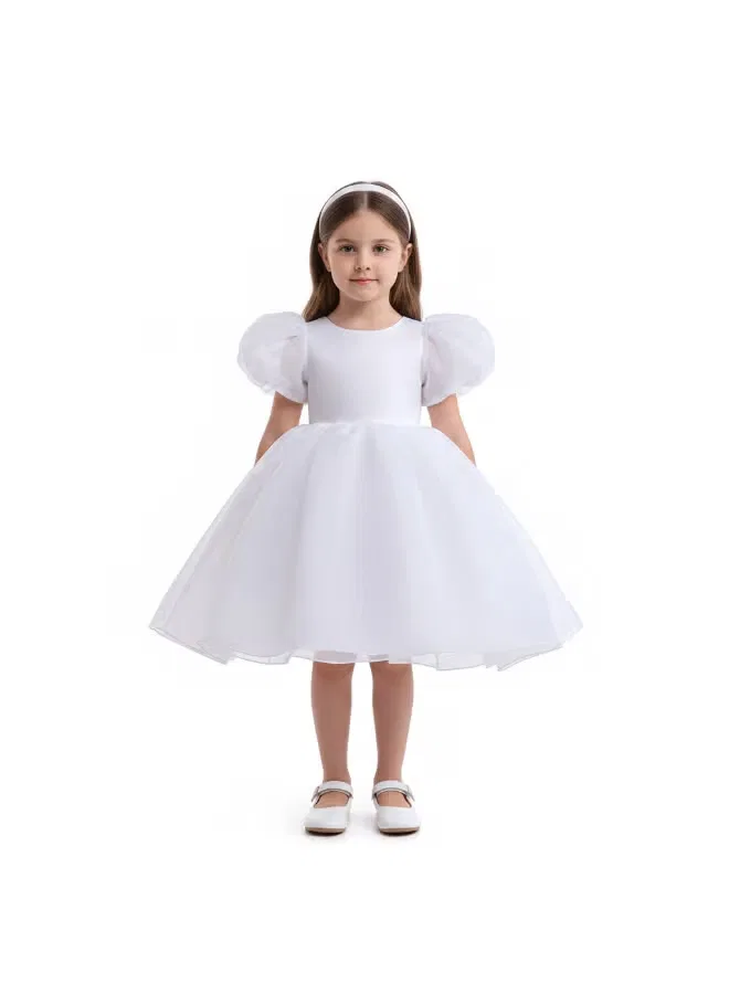 Платье с юбкой-тюльпан для девочки Tulip party dress D'Daniela, белый