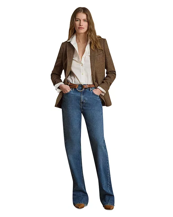 Женские джинсы с высокой посадкой прямого кроя Ralph Lauren, Atlantic Blue