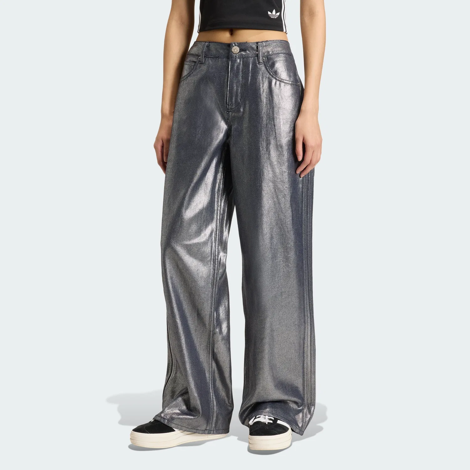 Женские спортивные брюки Adicolor Firebird Track Pant Denim adidas, Silver Metallic