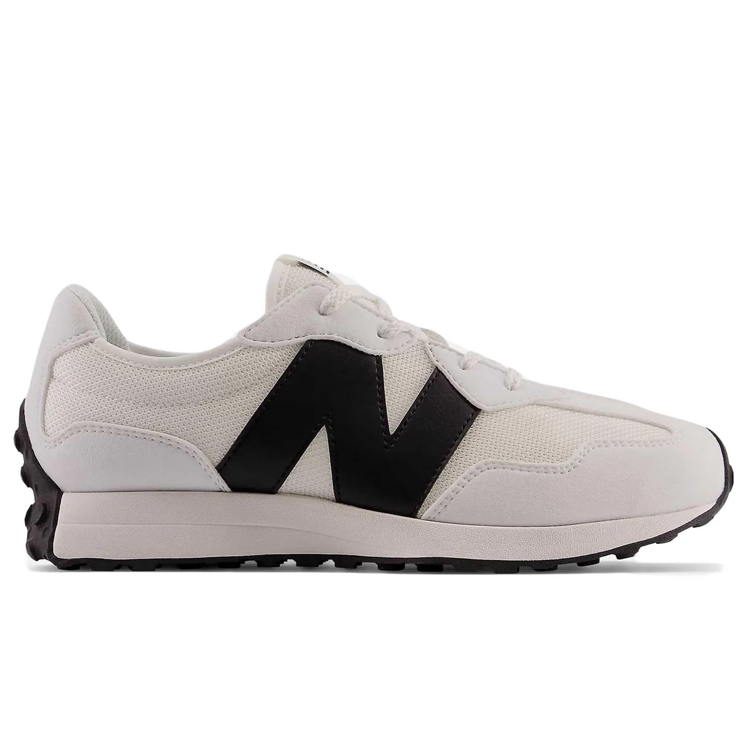 Детские кроссовки для мальчиков с закрытым носком 327 Bungee Lace New Balance, White Black — фото 2