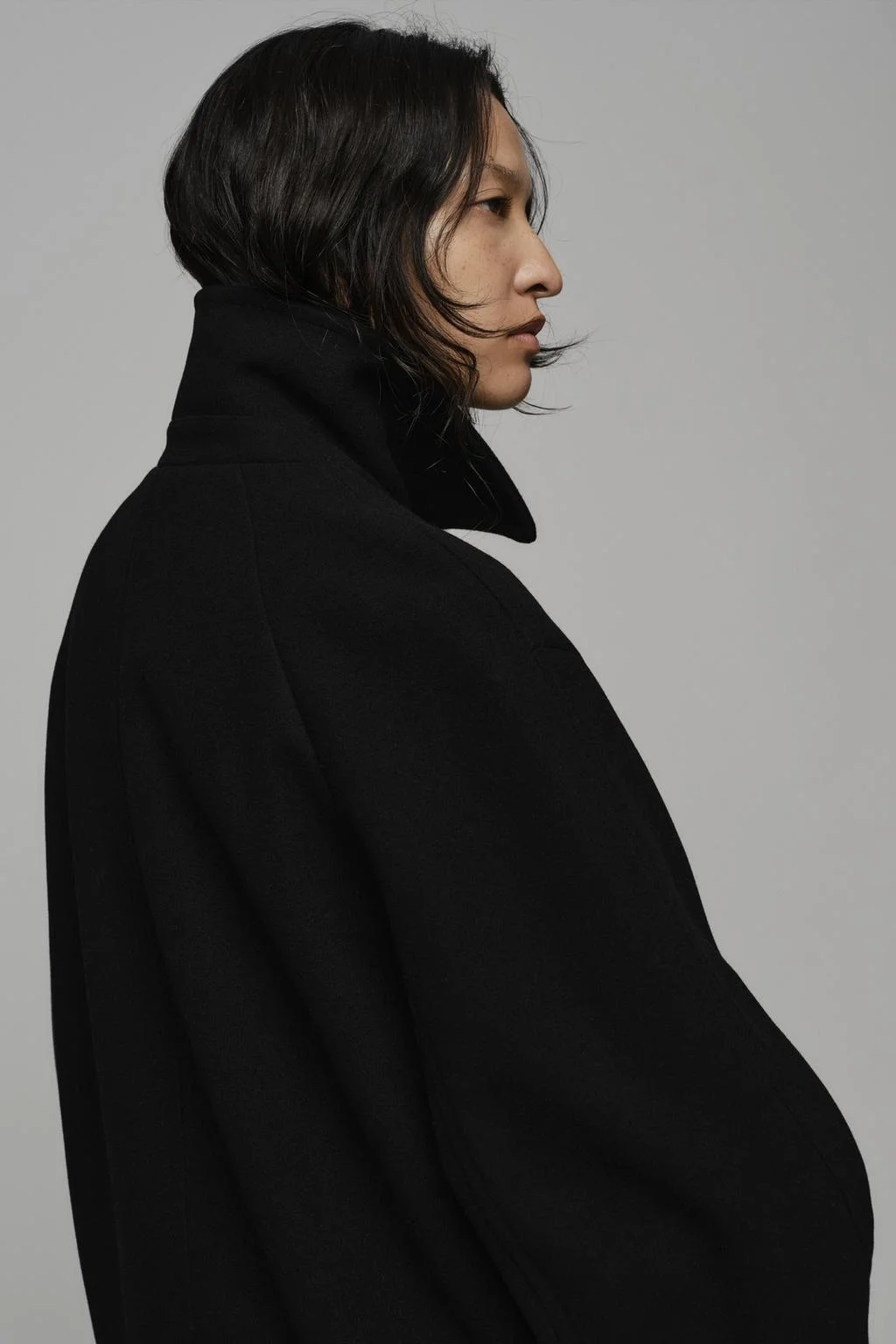 Пальто Zara Oversize Soft, черный — фото 4