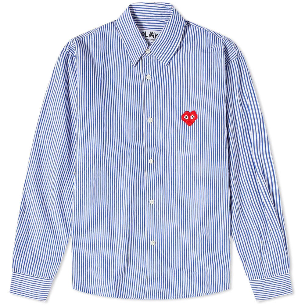 

Рубашка Comme des Garçons Play Invader Heart Striped Shirt