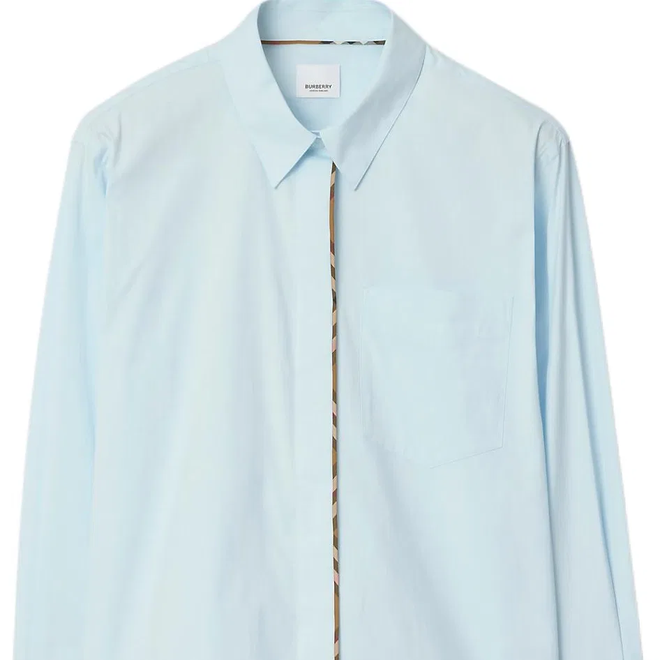 Женская рубашка с длинным рукавом Burberry, Light Blue — фото 4