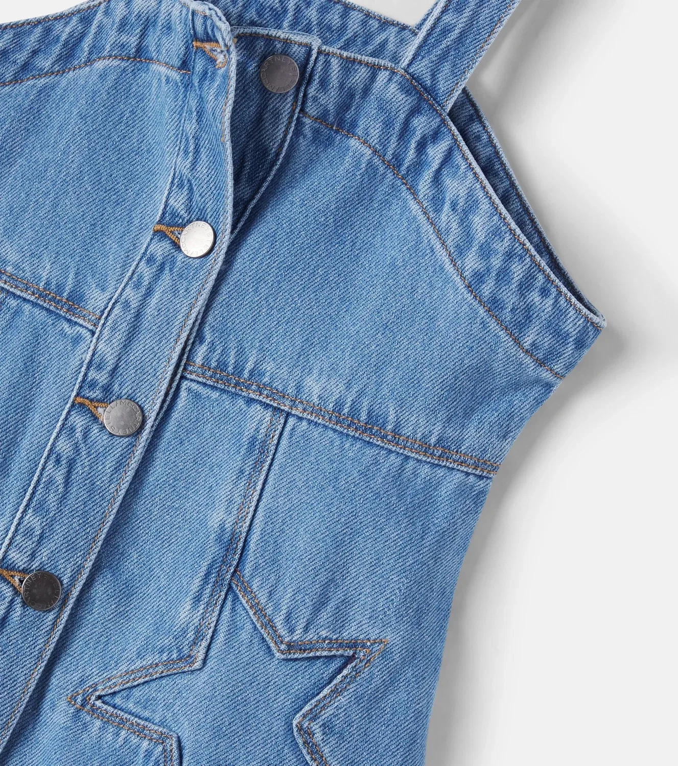 Платье из денима Stella Mccartney Kids, синий — фото 4