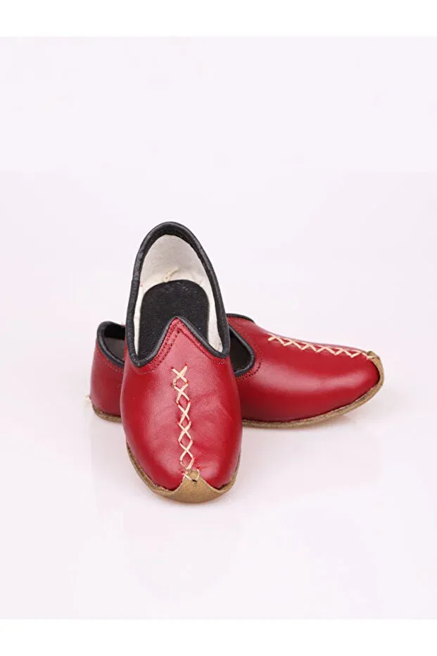 Детские сандалии для мальчиков из натуральной кожи Handmade genuine leather local yemeni sandals for children Ertay Deri, Red