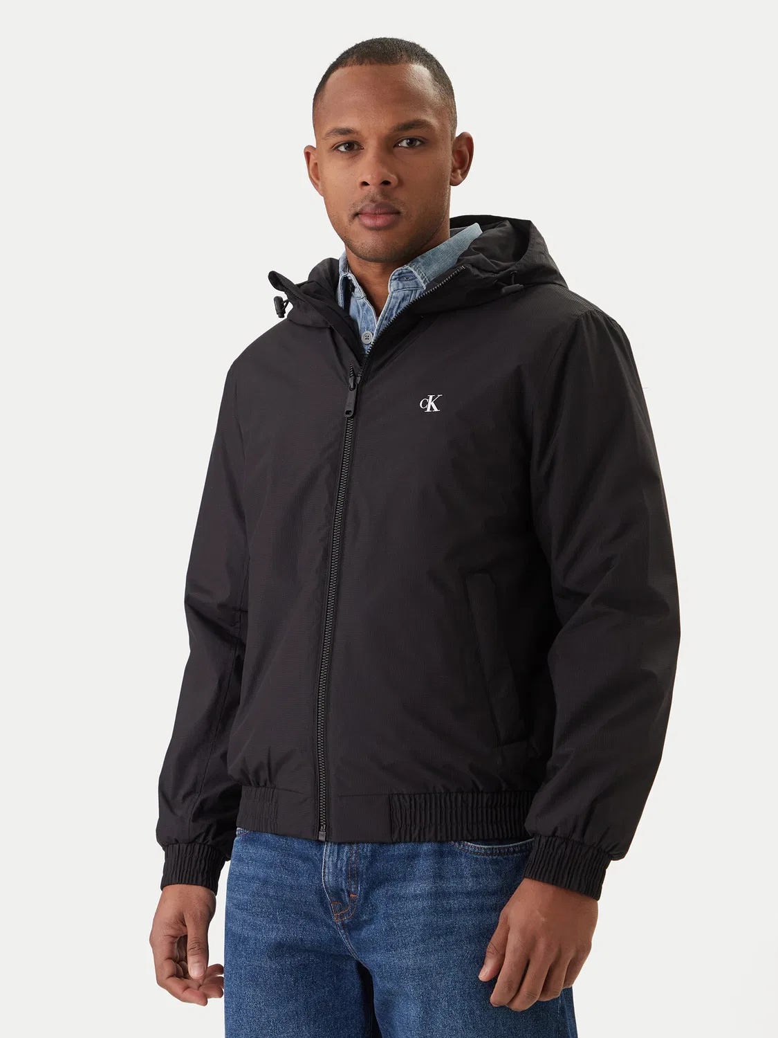 Мужская демисезонная куртка стандартного кроя Harrington Calvin Klein, черный