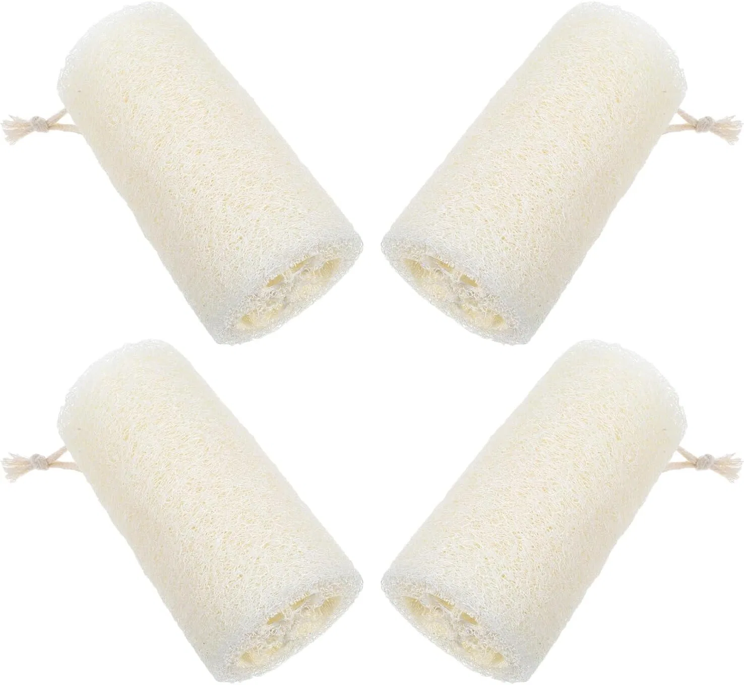 Набор натуральных люффа-мочалок для тела, 4 шт, Beige Elayard
