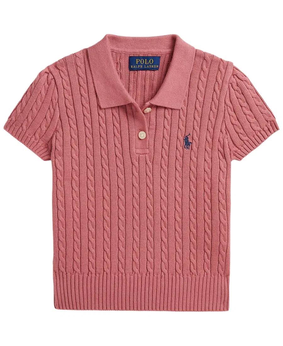 Детское платье-поло с коротким рукавом, модель Polo Sweater Polo Ralph Lauren, Canvas Pink — фото 4