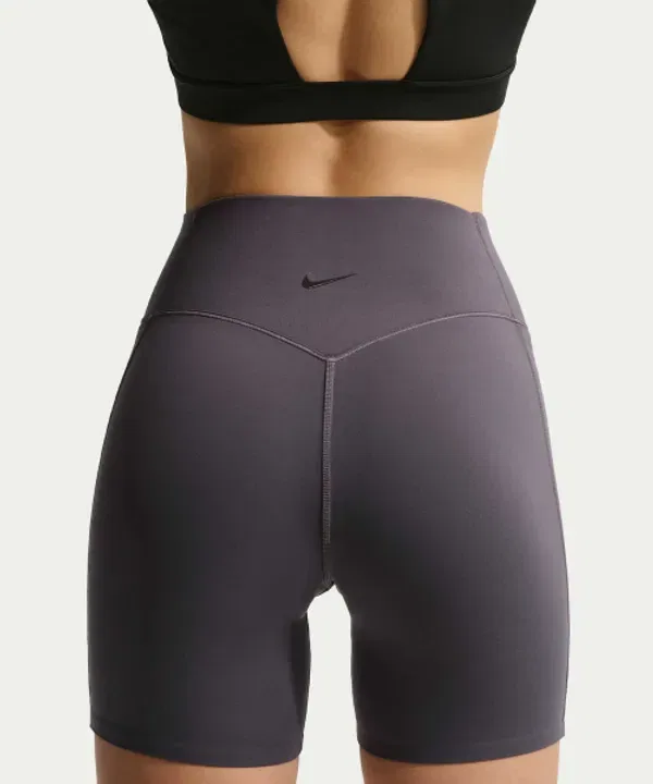 Шорты велосипедные с высокой талией, 5 дюймов, без переднего шва, Nike, серый, темный — фото 3
