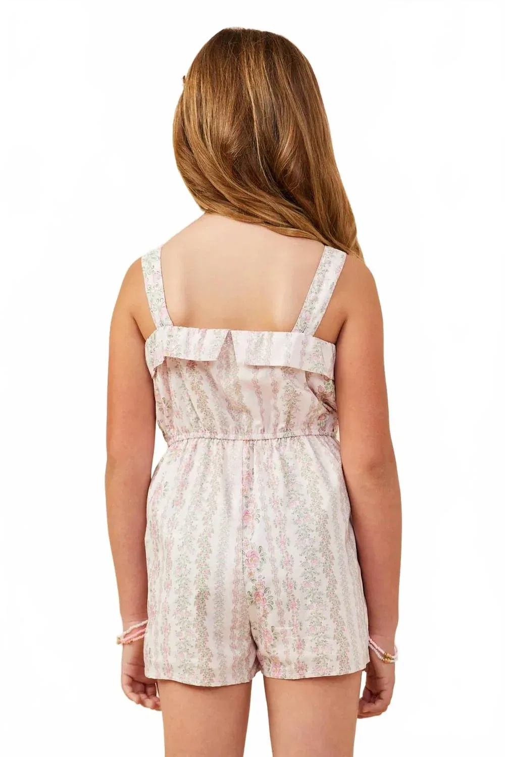 Детский боди-комбинезон без рукавов с цветочным принтом Floral Pattern Printed Sleeveless Romper Hayden LA, розовый — фото 2
