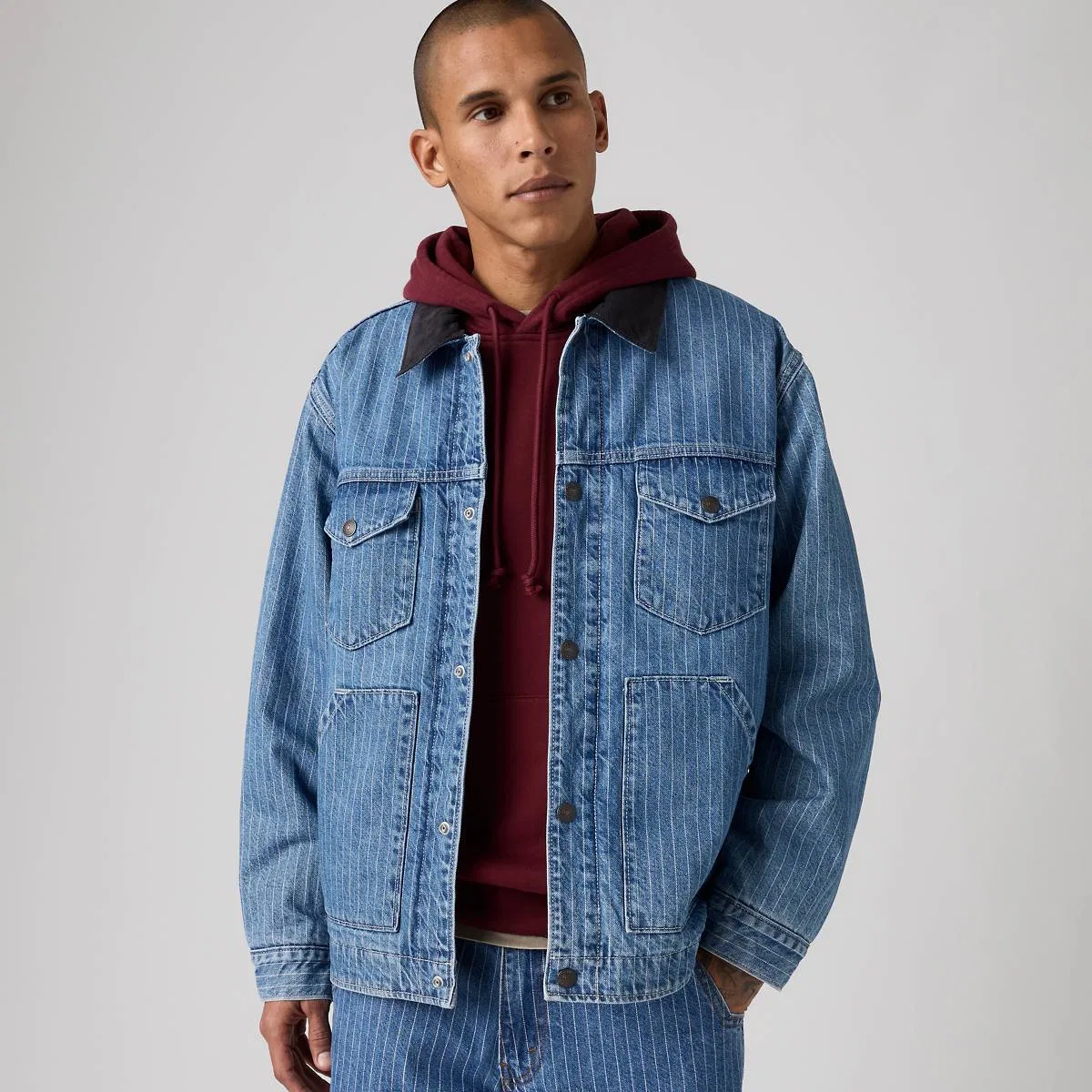 Джинсовая куртка-тракер Munroe Levi's, Kite Express - Medium Wash