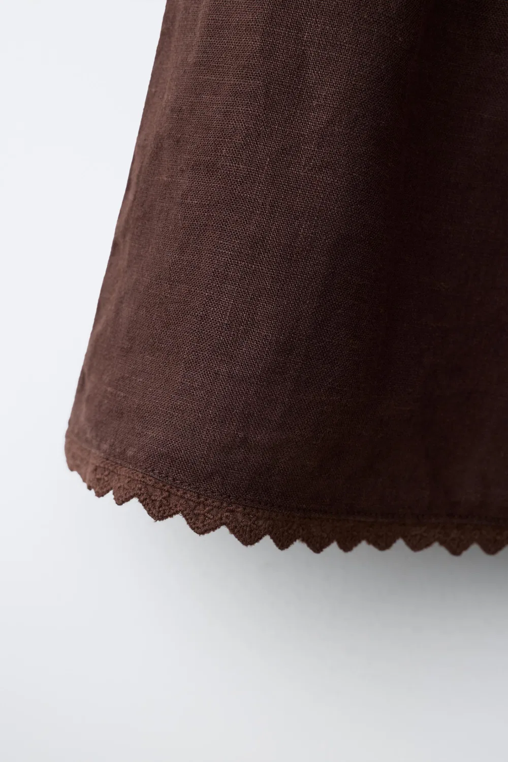 Шорты-бермуды из 100% льна с эластичным поясом ZARA, Brown — фото 4
