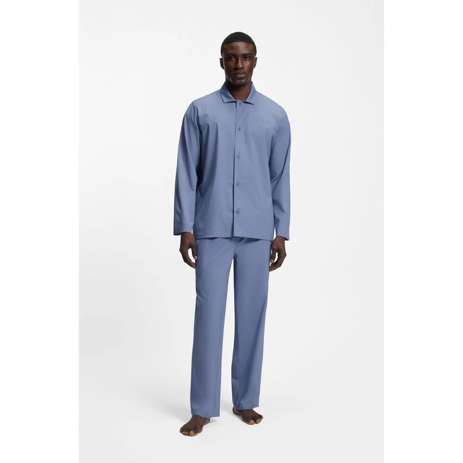 Мужская пижама с рубашечным верхом BOSS, Light Pastel Blue — фото 2