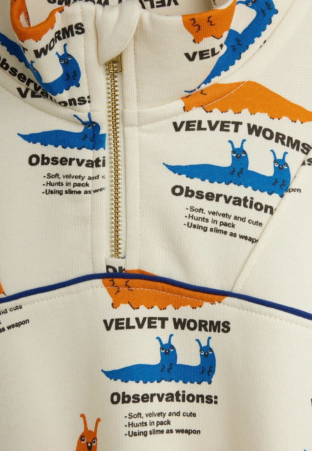 Толстовка унисекс с застежкой-молнией до середины груди Velvet Worms Mini Rodini, Multi — фото 4
