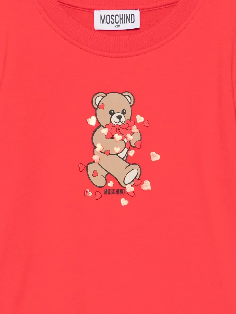 Платье с оборками и Медвежонком Тедди Moschino Kids, красный — фото 3