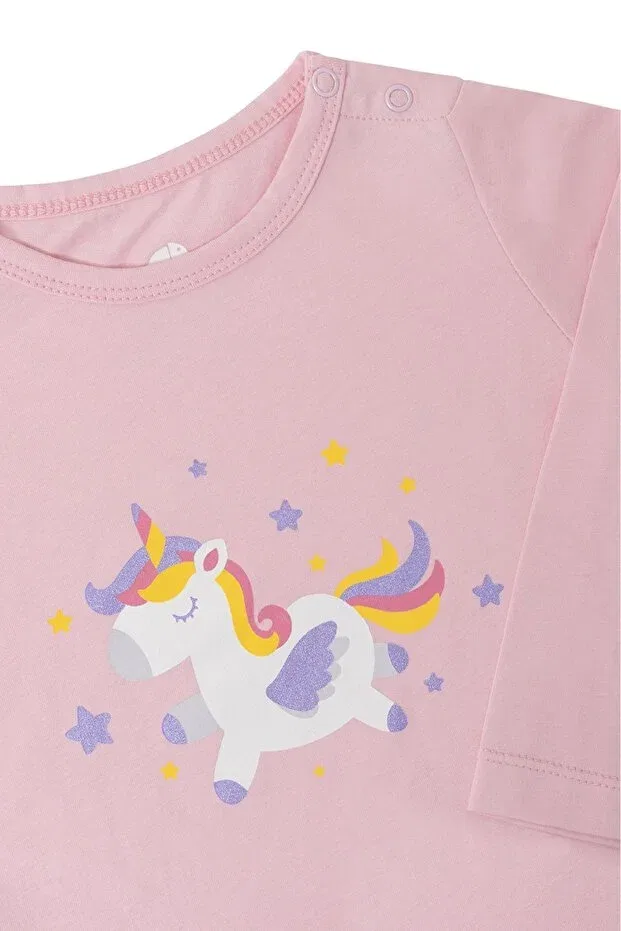 Детский комплект футболок с длинным рукавом Unicorn patterned children's t-shirt Molica Baby, Colored — фото 2