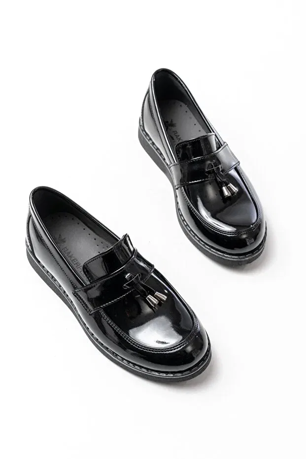 Детские туфли для мальчиков лакированные Papuccum Ortopedi, Black Patent Leather — фото 2