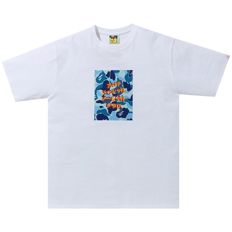 

Футболка BAPE x Anti Social Social Club ABC Camo Box Tee 'White/Blue', белый